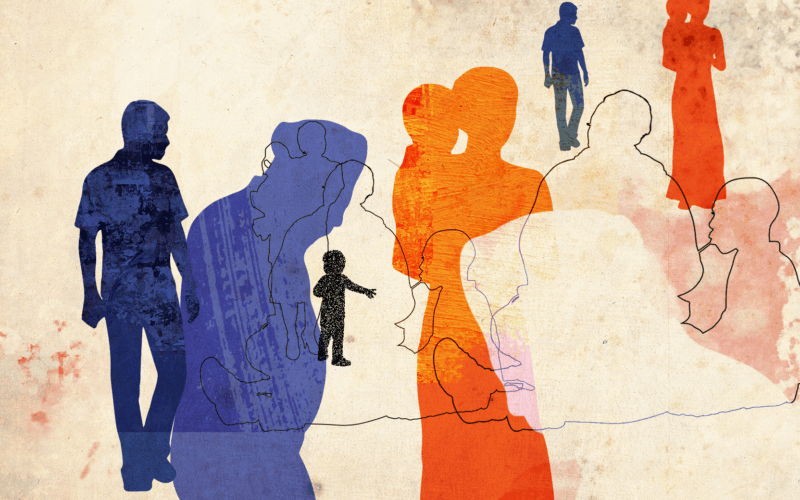 An illustration of people in silhouette