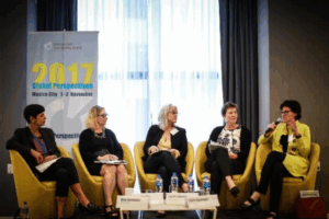 Global Perspectives 2017 panel with five women sitting down 
