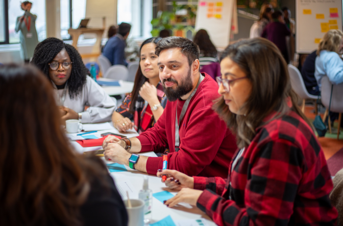 Participants in a workshop discussion at the International Civic Forum in Brussels 2023