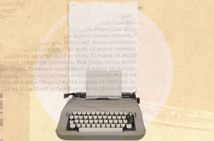 Visual collage with a typewriter